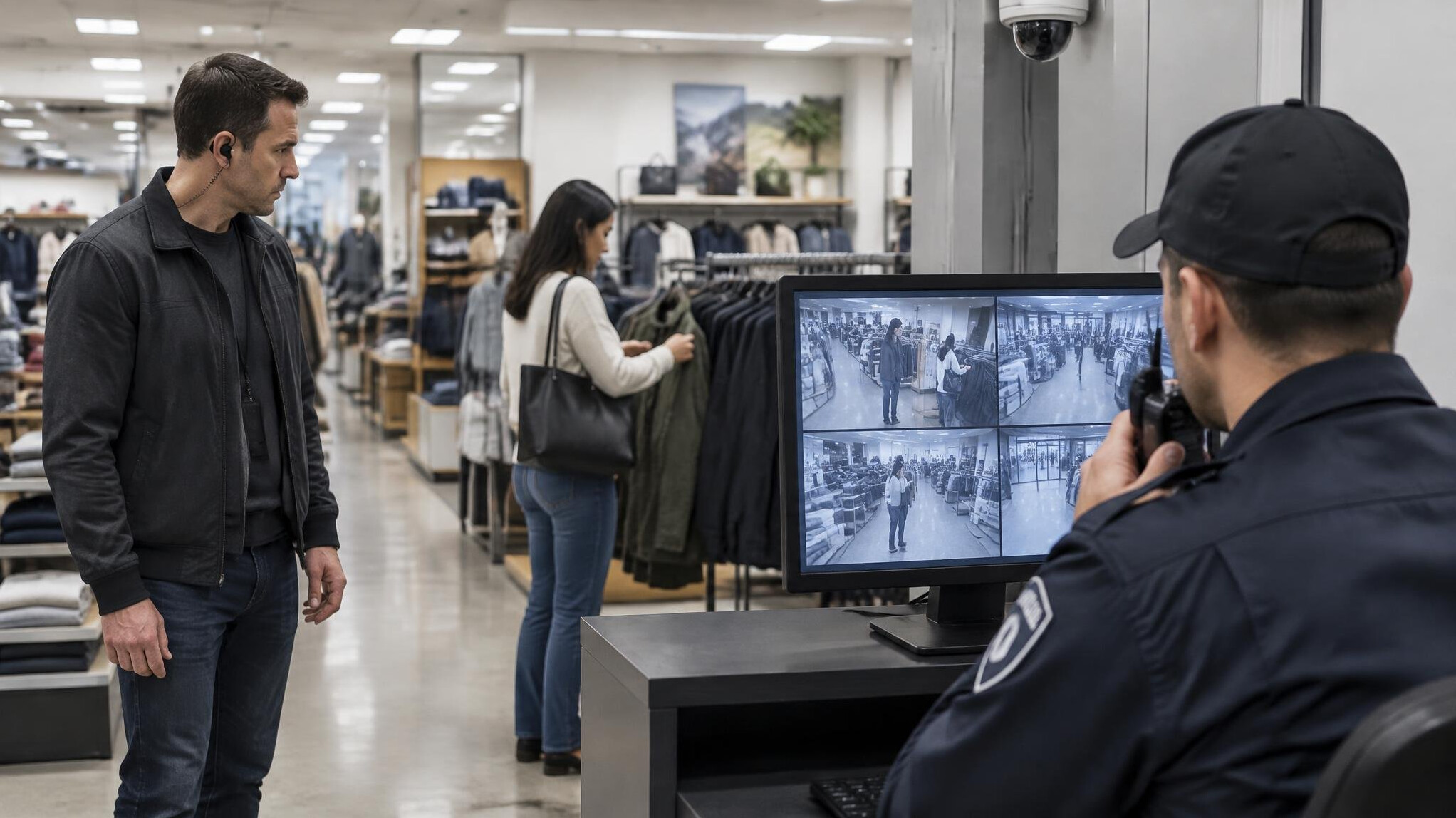 store detective watching shopper