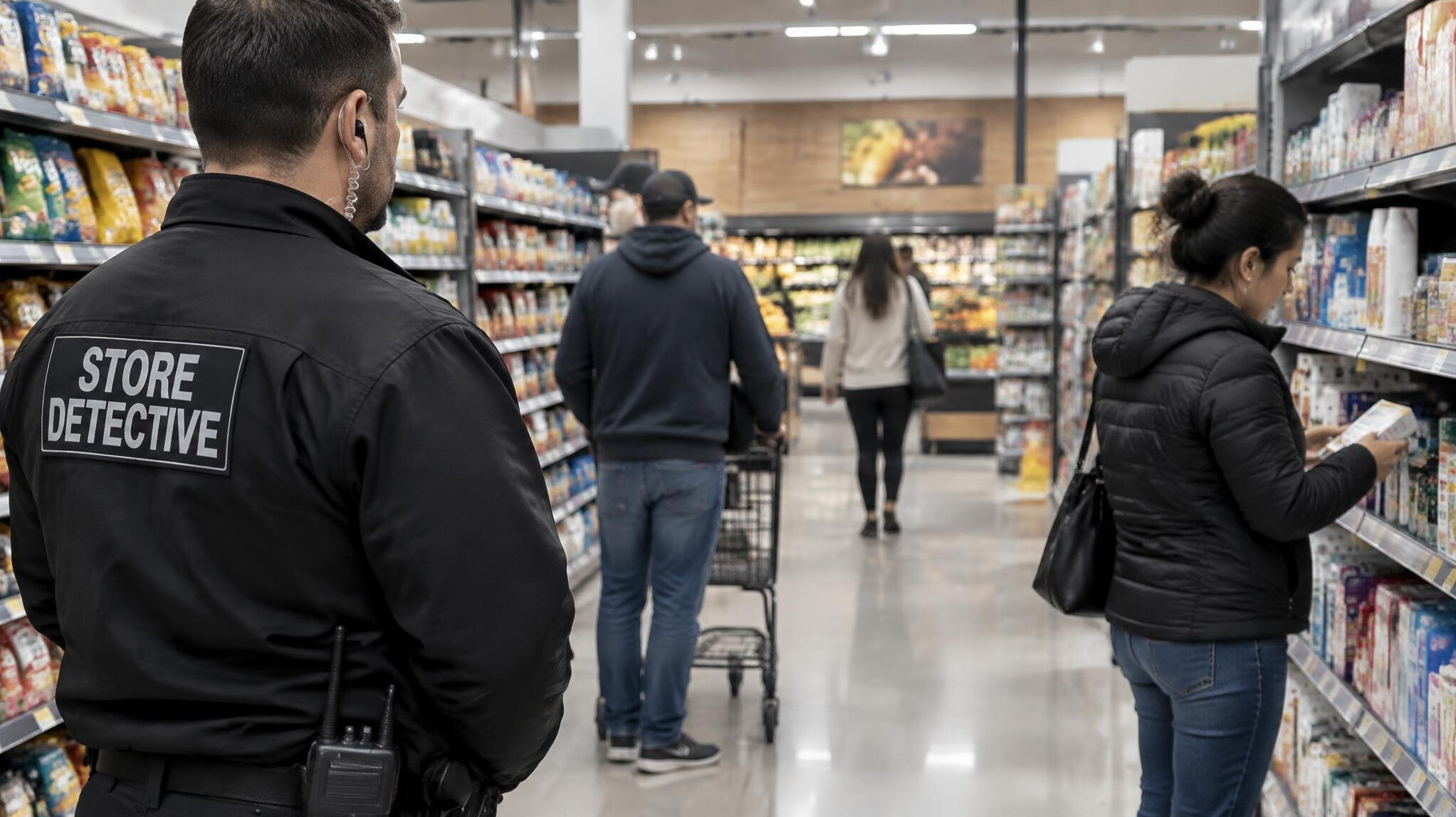 store detective observing customers