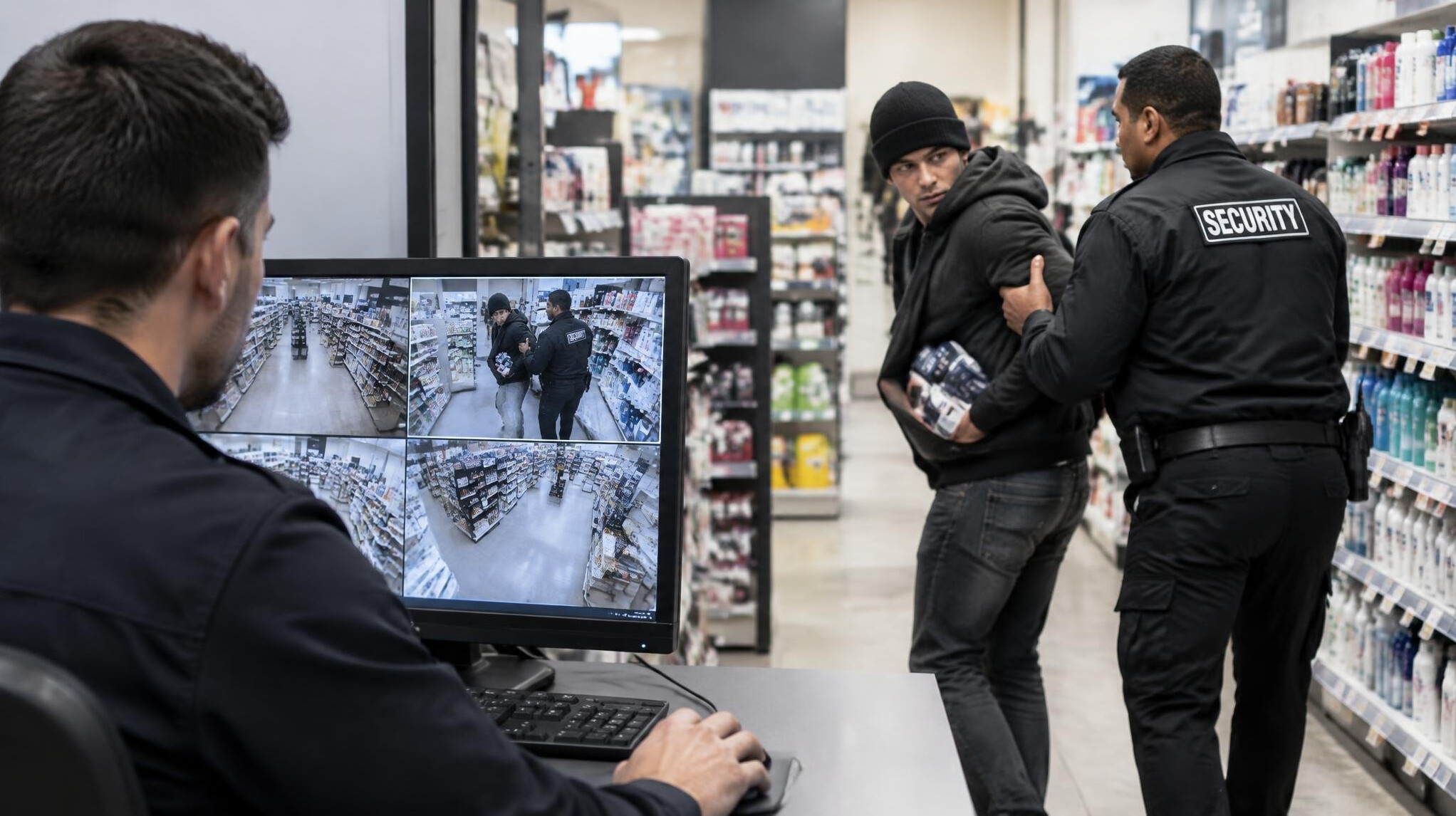 store detective monitoring cameras