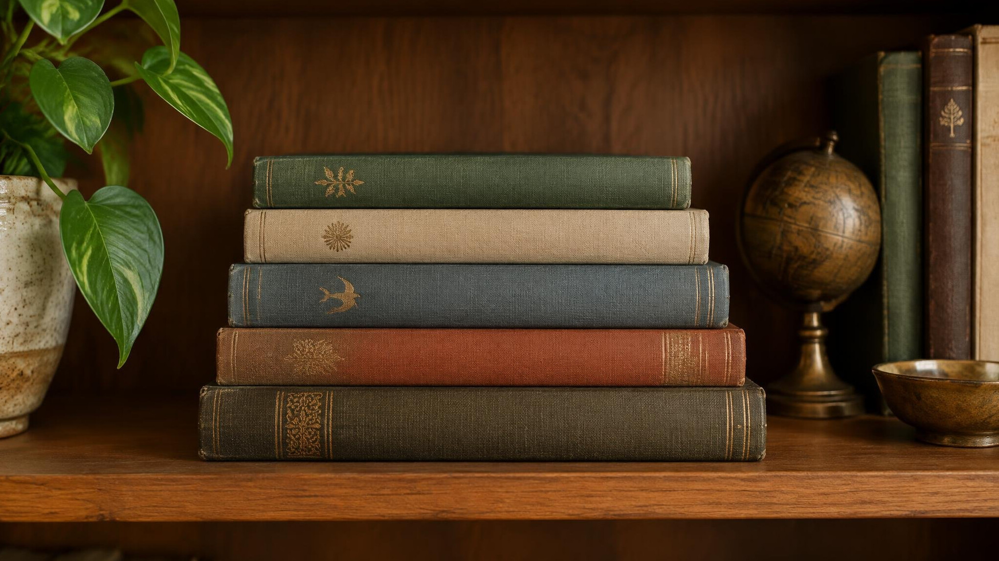 Stack of hardcover books