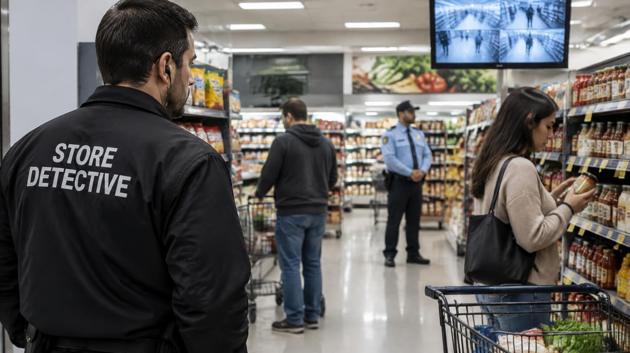 store detective watching customers