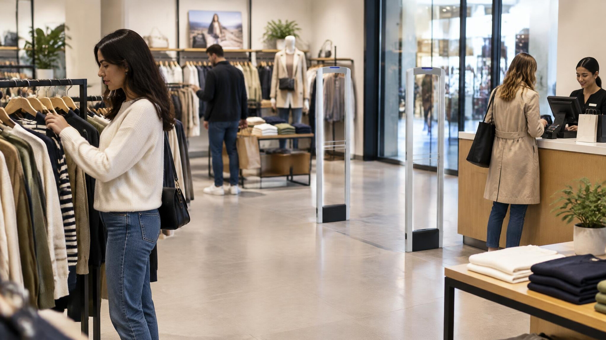retail store interior with shoppers